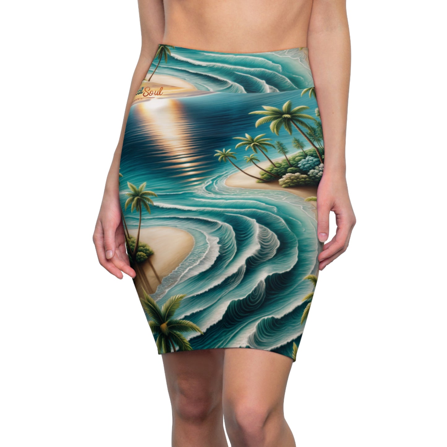 Women's Pencil Skirt (AOP). Tropical soul