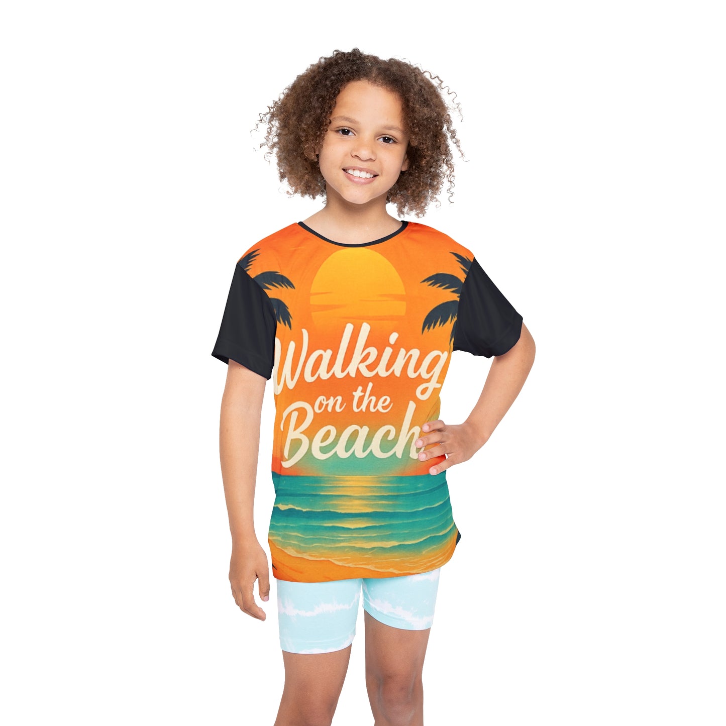 Tropical Beach Kids Jersey, Summer Vacation Shirt, Kids Sportswear, Fun Outdoor Top, Beach Party Gift