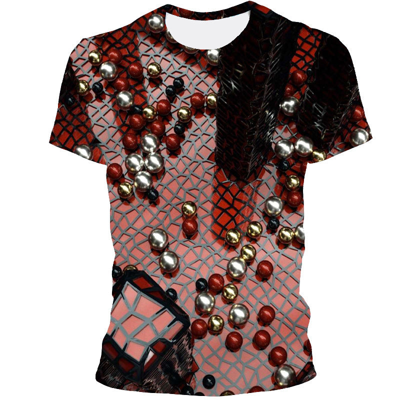 Geometric Three-dimensional Pattern Digital Printing T-shirt