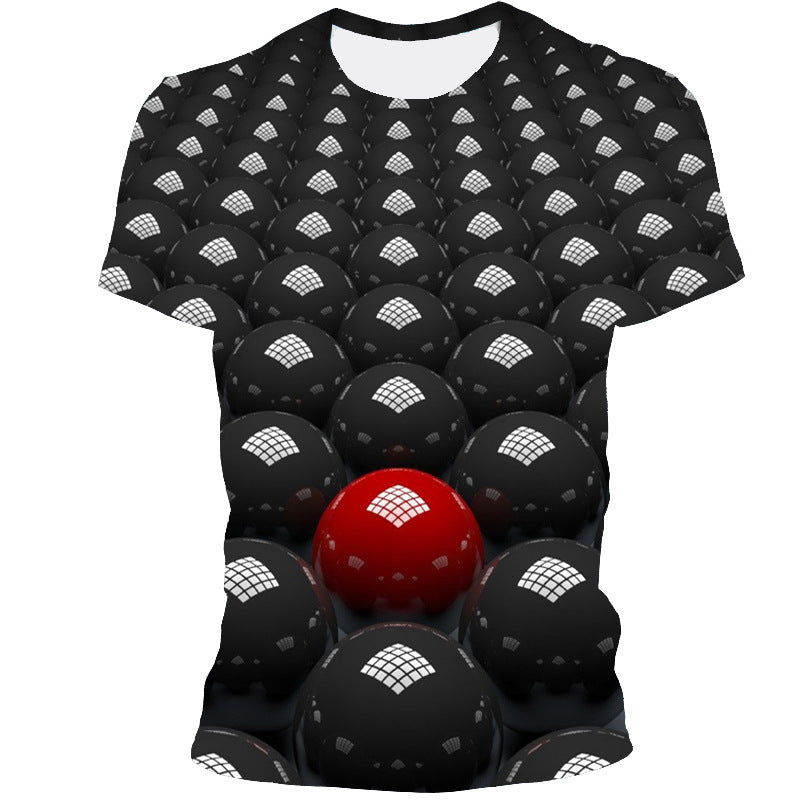 Geometric Three-dimensional Pattern Digital Printing T-shirt