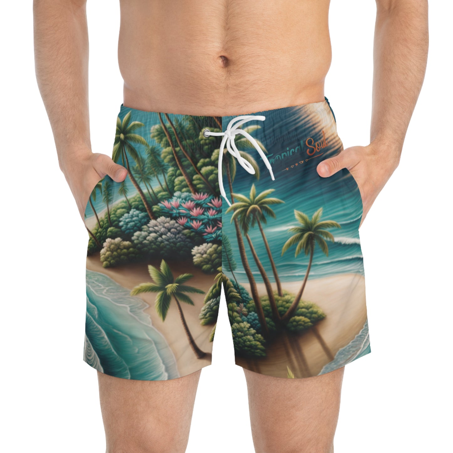 Swim Trunks (AOP). Tropical soul