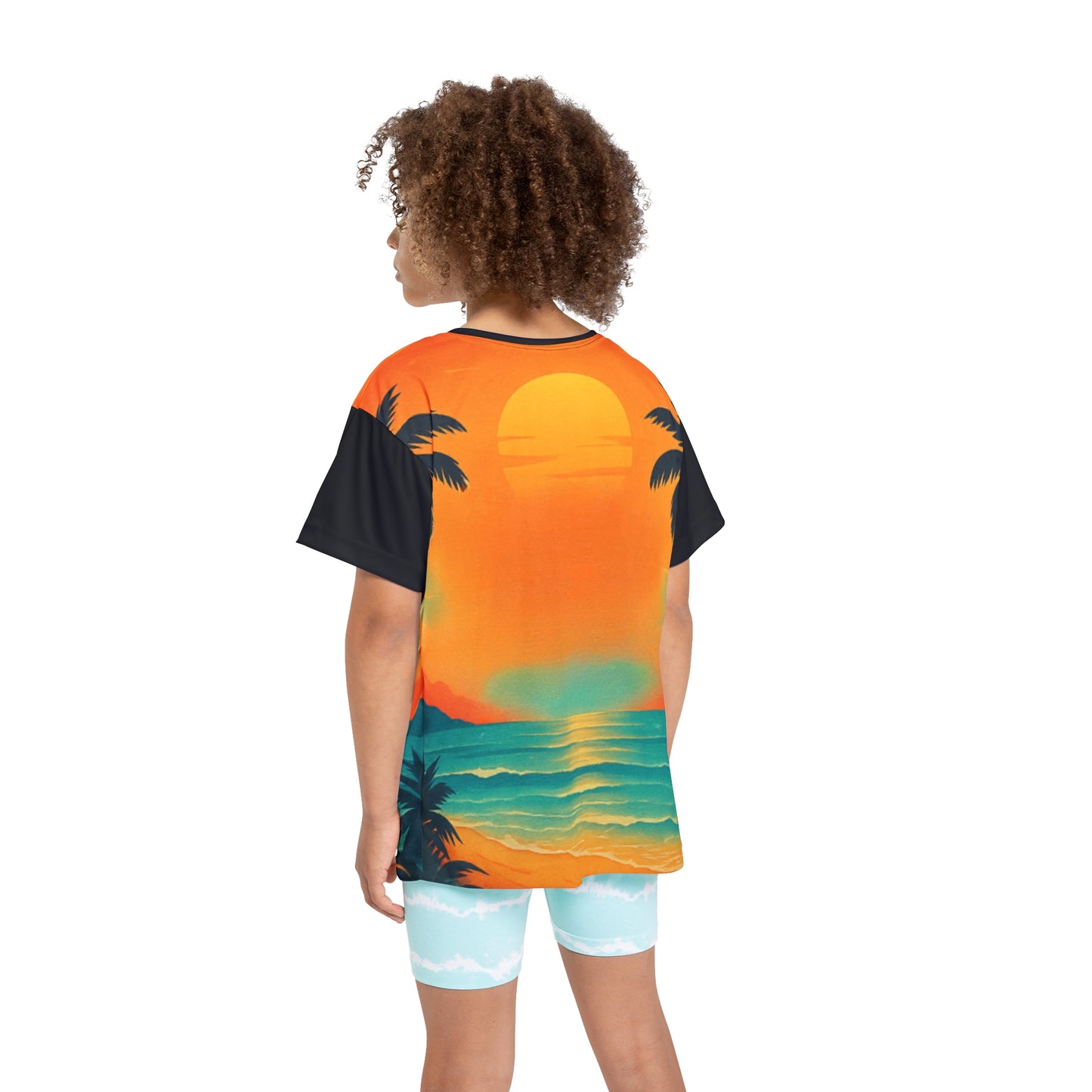 Tropical Beach Kids Jersey, Summer Vacation Shirt, Kids Sportswear, Fun Outdoor Top, Beach Party Gift