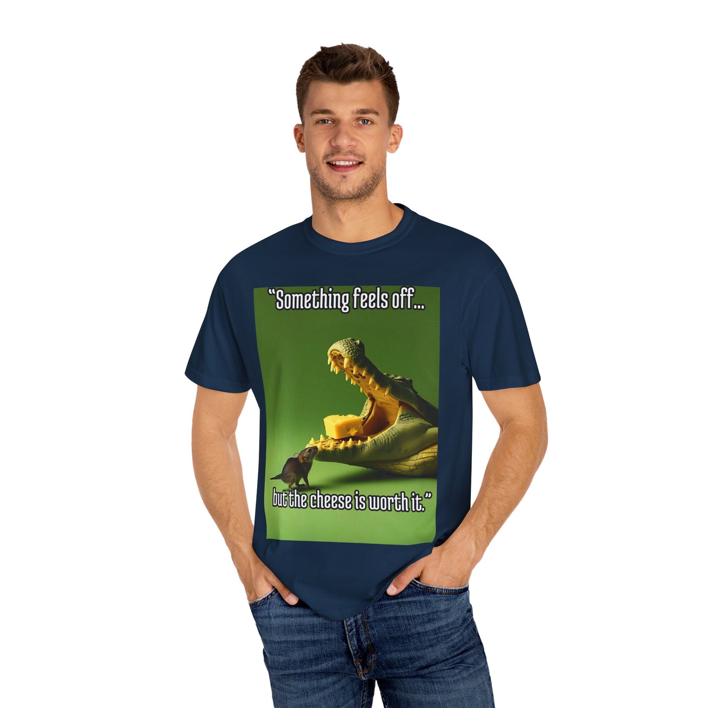 Dragon Humorous T-Shirt, Funny Animal Tee, Gift for Cheese Lovers, Unique Graphic Apparel, Unisex Humor Shirt, Cute Cartoon Top