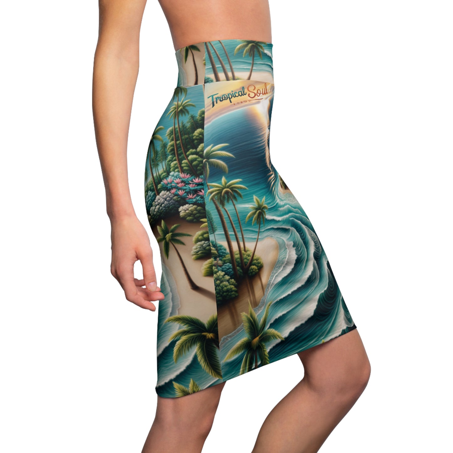 Women's Pencil Skirt (AOP). Tropical soul
