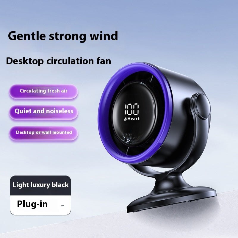 Desktop Clip Fan Digital Display Screen Wall-mounted Usb Rechargeable
