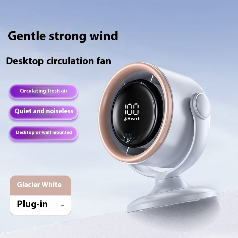 Desktop Clip Fan Digital Display Screen Wall-mounted Usb Rechargeable