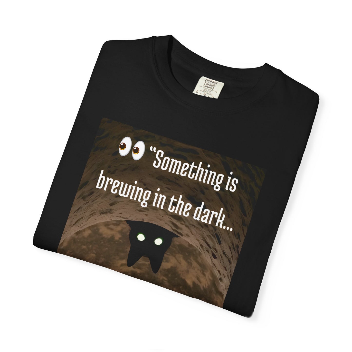 Mysterious Cat-Themed T-Shirt, Quirky Gift for Cat Lovers, Halloween Apparel, Unisex Garment-Dyed Tee, Fun Statement Shirt
