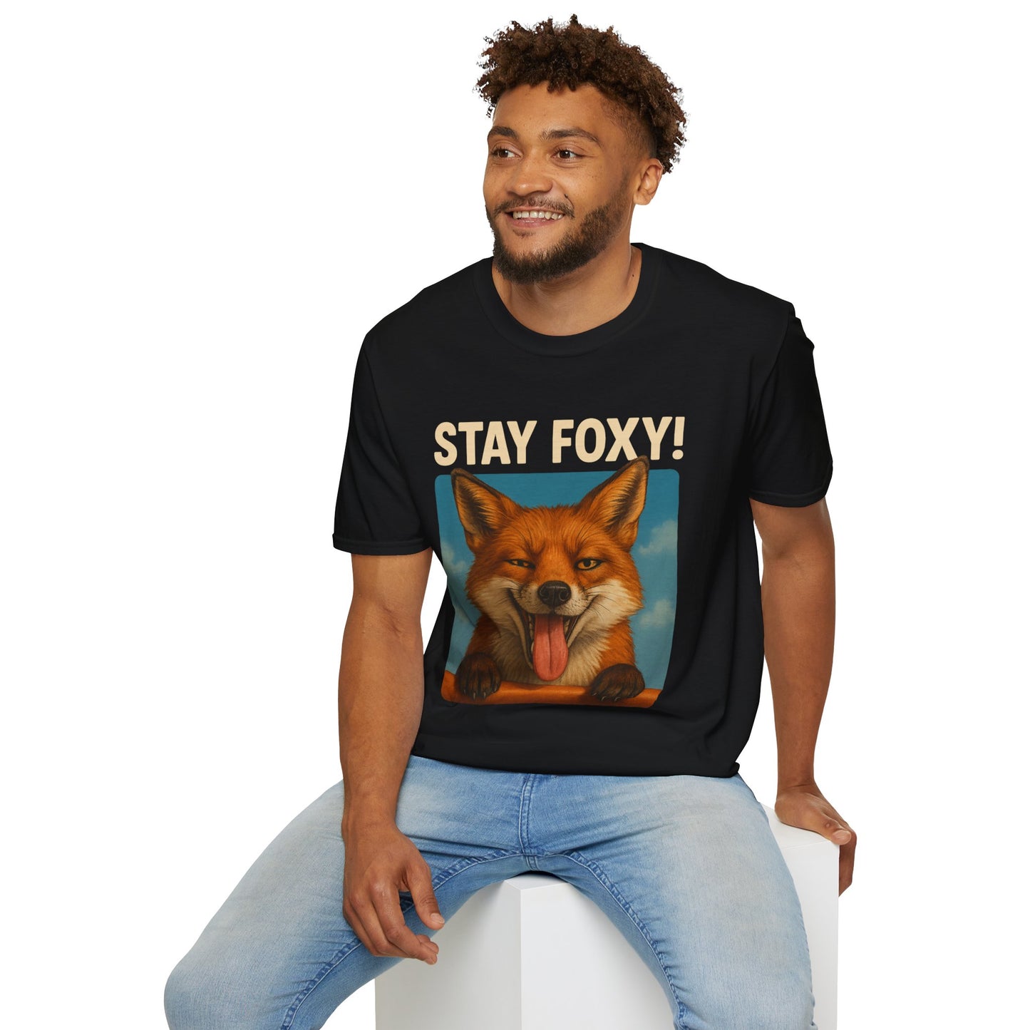 Stay Foxy Unisex Softstyle T-Shirt | Cute Fox Graphic Tee | Trendy Casual Wear | Gift for Animal Lovers | Fun Everyday Tee