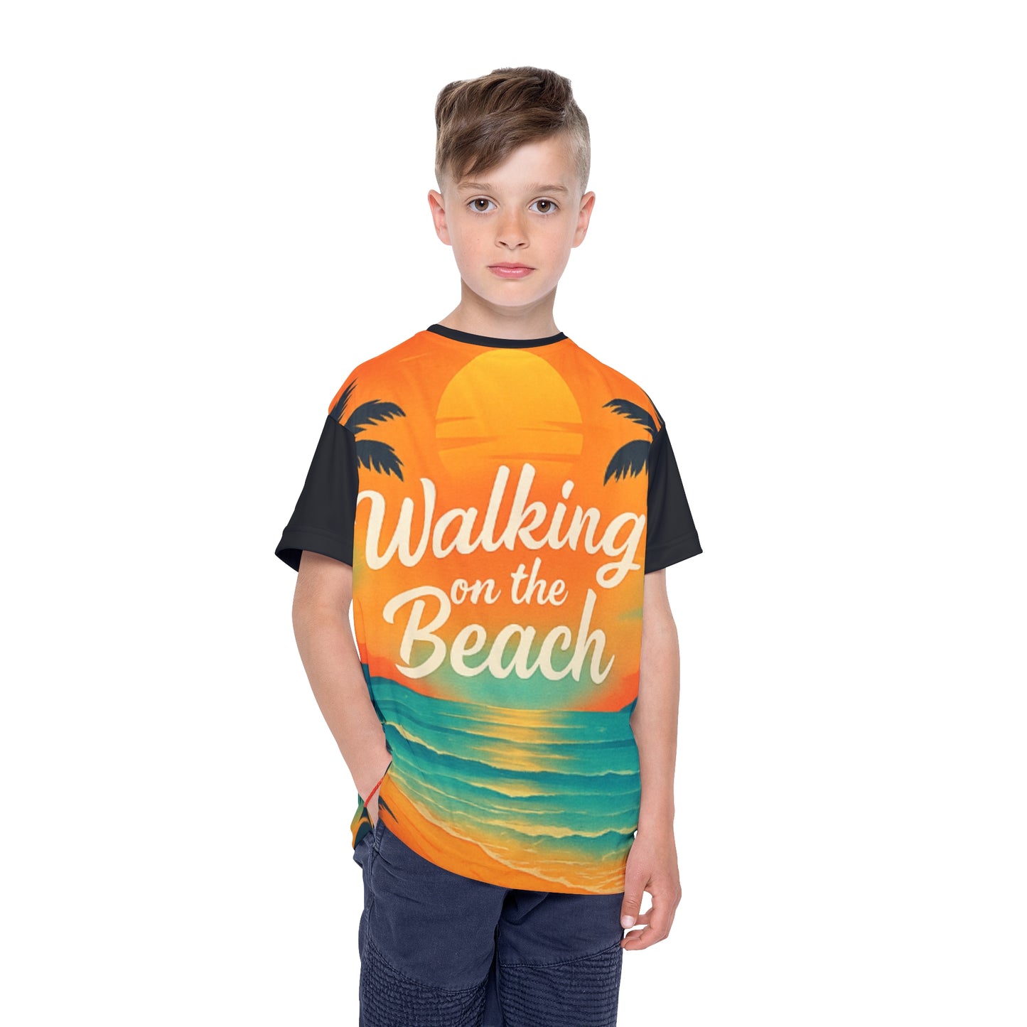 Tropical Beach Kids Jersey, Summer Vacation Shirt, Kids Sportswear, Fun Outdoor Top, Beach Party Gift