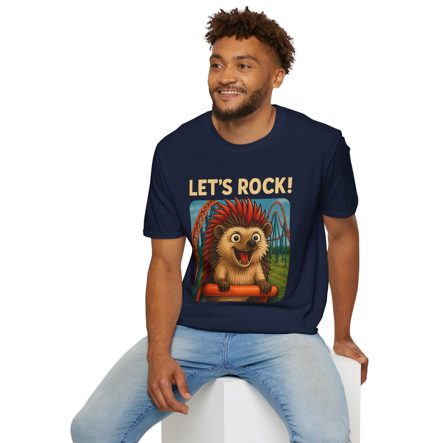 Cute Hedgehog Roller Coaster T-Shirt, Fun Gift, Animal Lover Apparel, Family Trip Shirt, Cute Graphic Tee