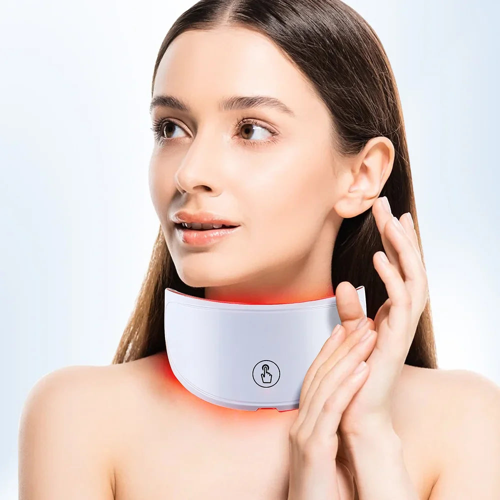 7 Colors LED Facial Mask with Neck Red Light Therapy Mask – Skin Tightening, Lifting & Anti-Aging