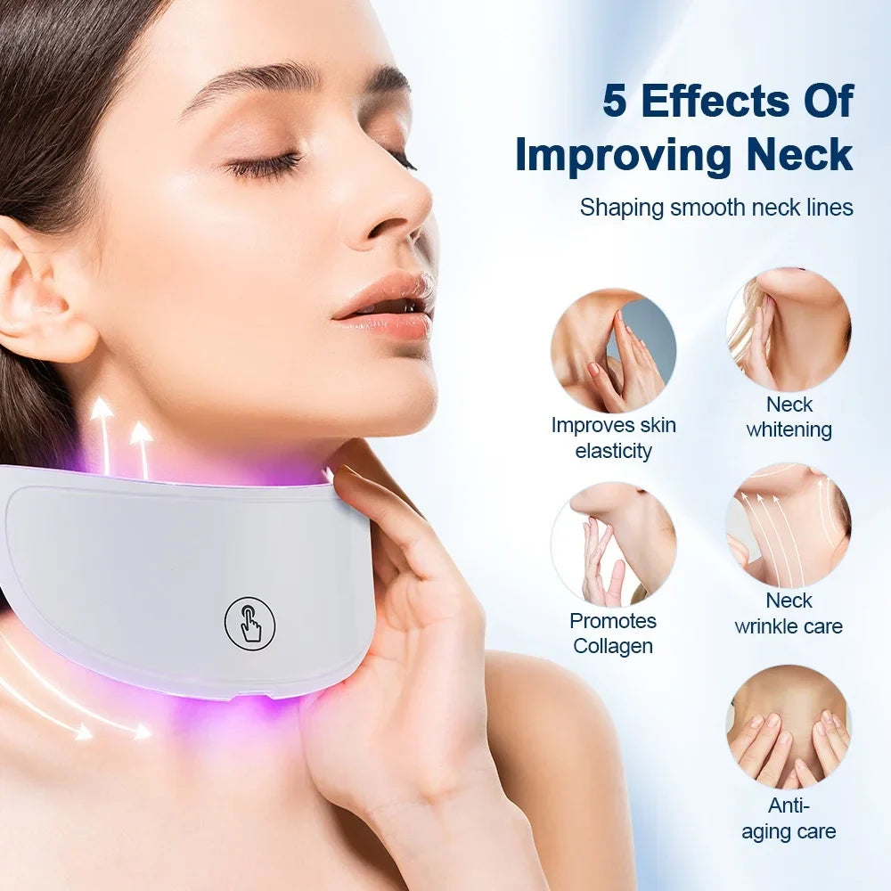 7 Colors LED Facial Mask with Neck Red Light Therapy Mask – Skin Tightening, Lifting & Anti-Aging