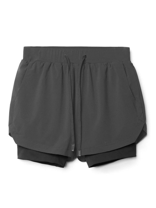 Double layer breathable anti-exposure basketball pants running training sports shorts for men