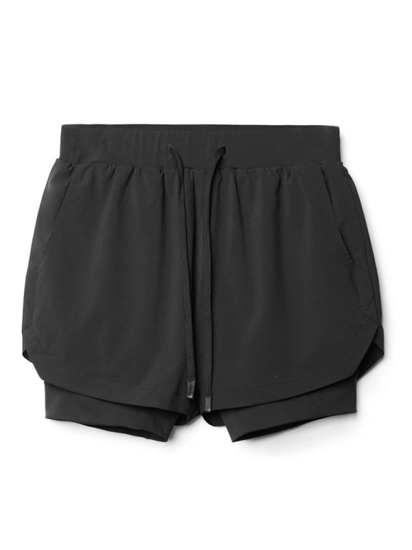 Double layer breathable anti-exposure basketball pants running training sports shorts for men
