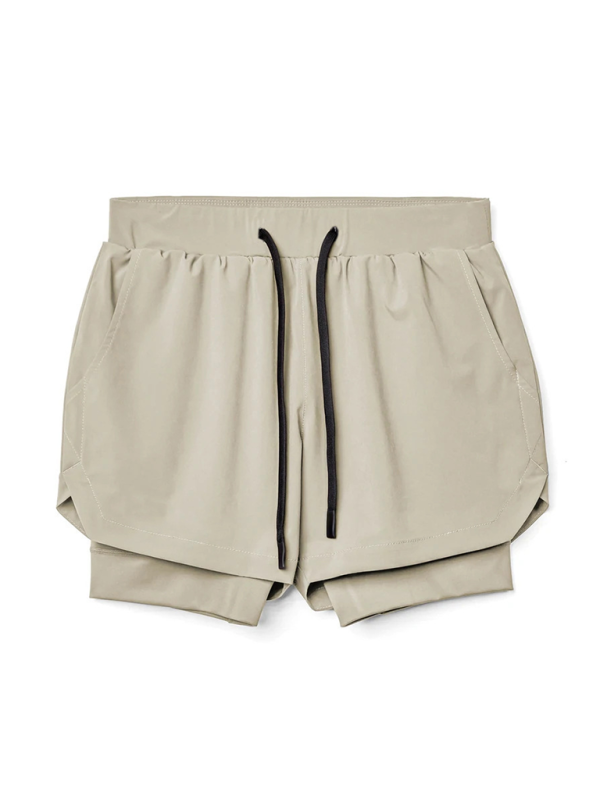 Double layer breathable anti-exposure basketball pants running training sports shorts for men