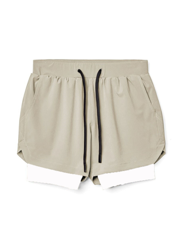 Double layer breathable anti-exposure basketball pants running training sports shorts for men