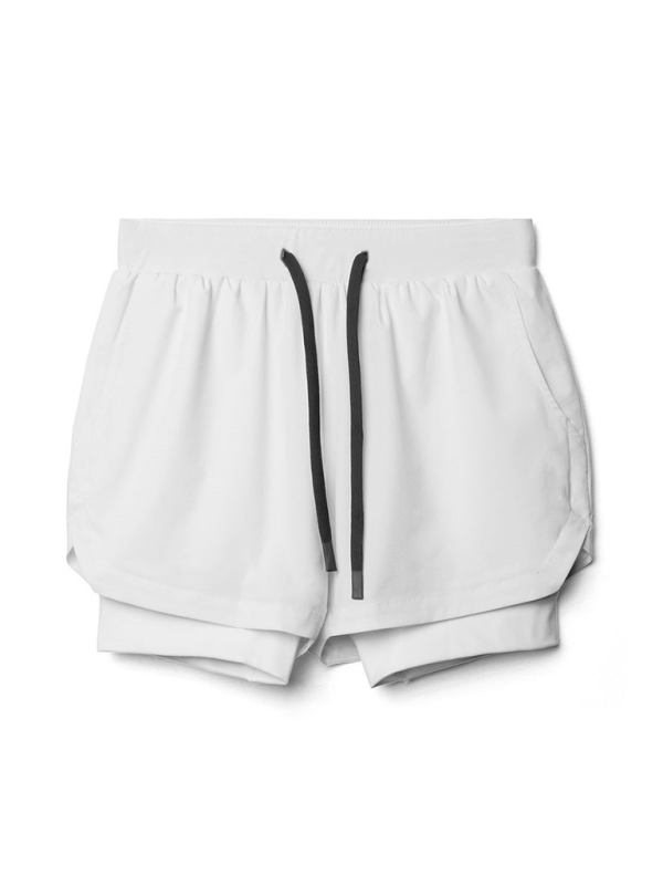 Double layer breathable anti-exposure basketball pants running training sports shorts for men