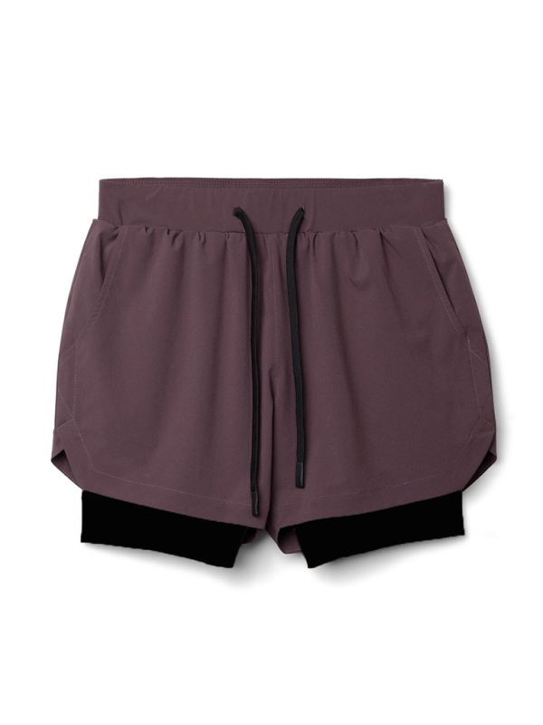 Double layer breathable anti-exposure basketball pants running training sports shorts for men