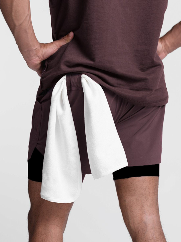 Double layer breathable anti-exposure basketball pants running training sports shorts for men