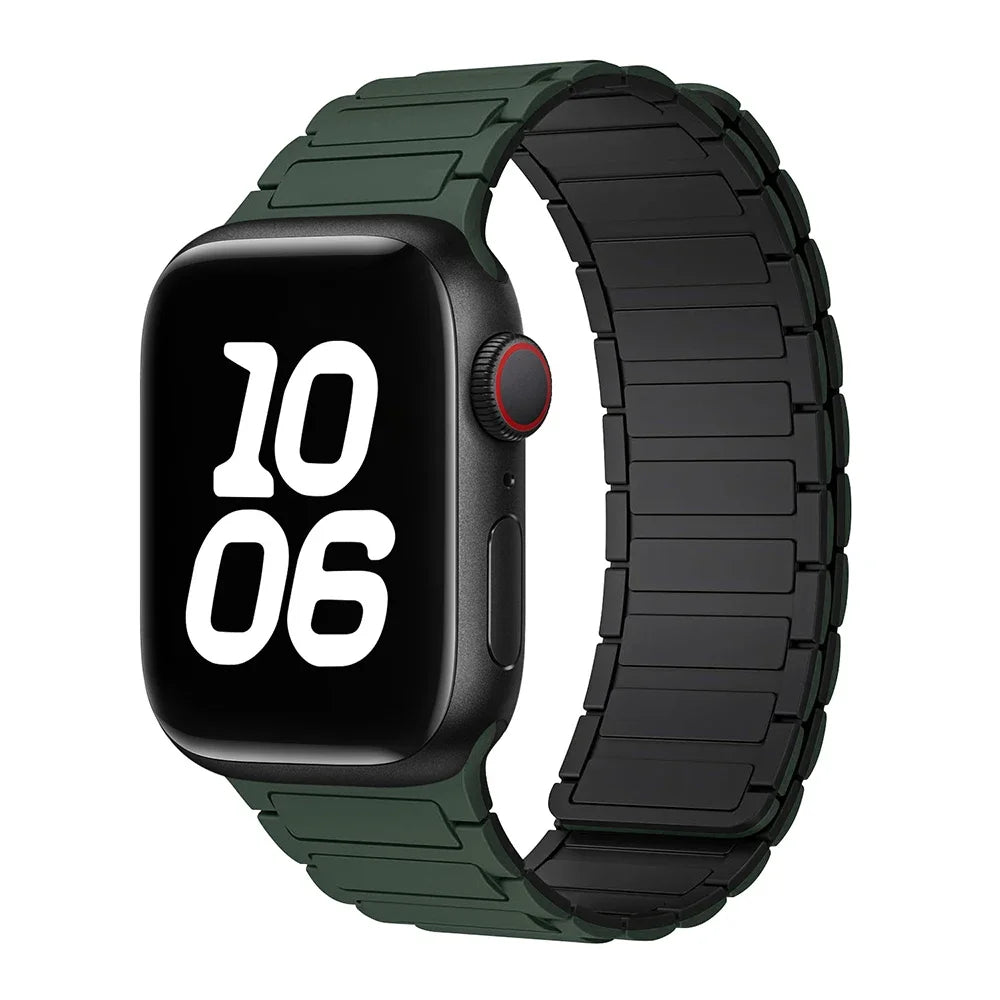 Silicone Strap for Apple Watch 46mm 42mm 49mm 44mm 40mm 45mm 41mm Magnetic Band for IWatch Ultra 2 Series 10 9 8 7 6 SE 5 4 3