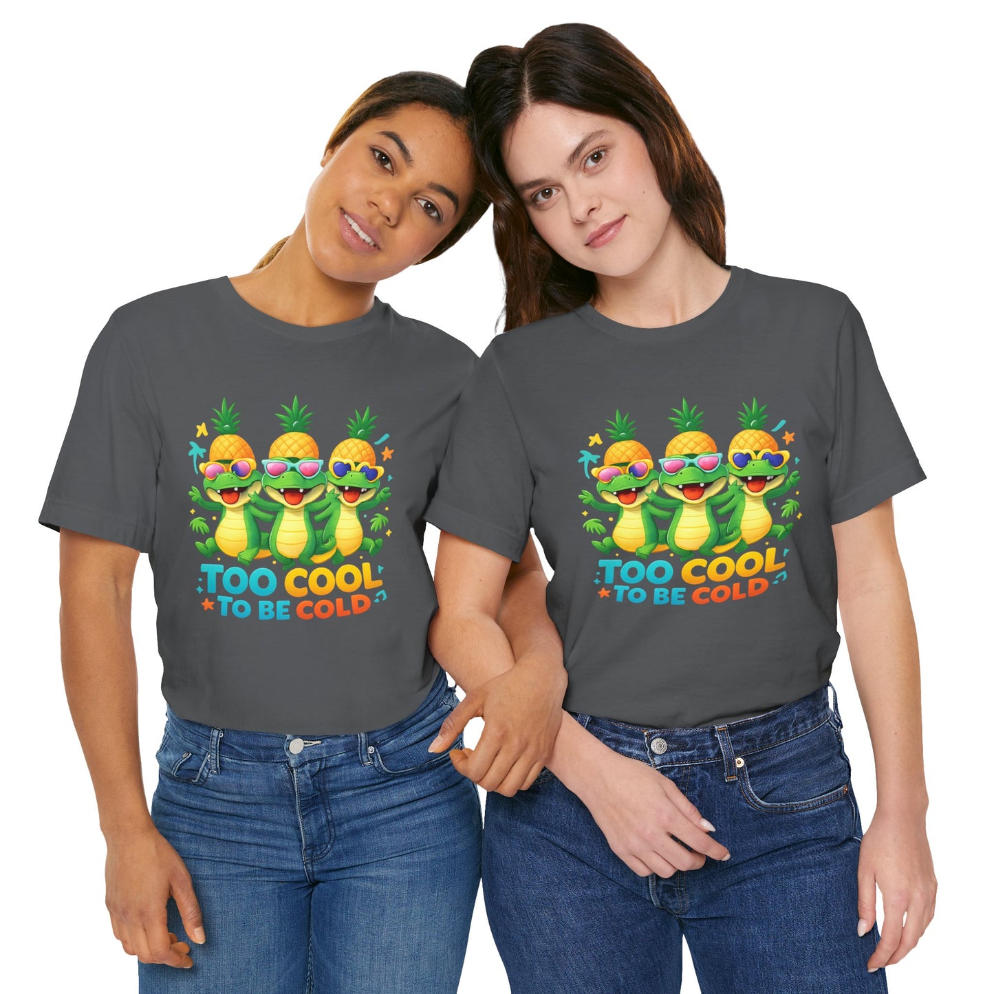 Kids Pineapple Alligator Tee — "Too Cool to Be Cold" Summer Graphic T-Shirt