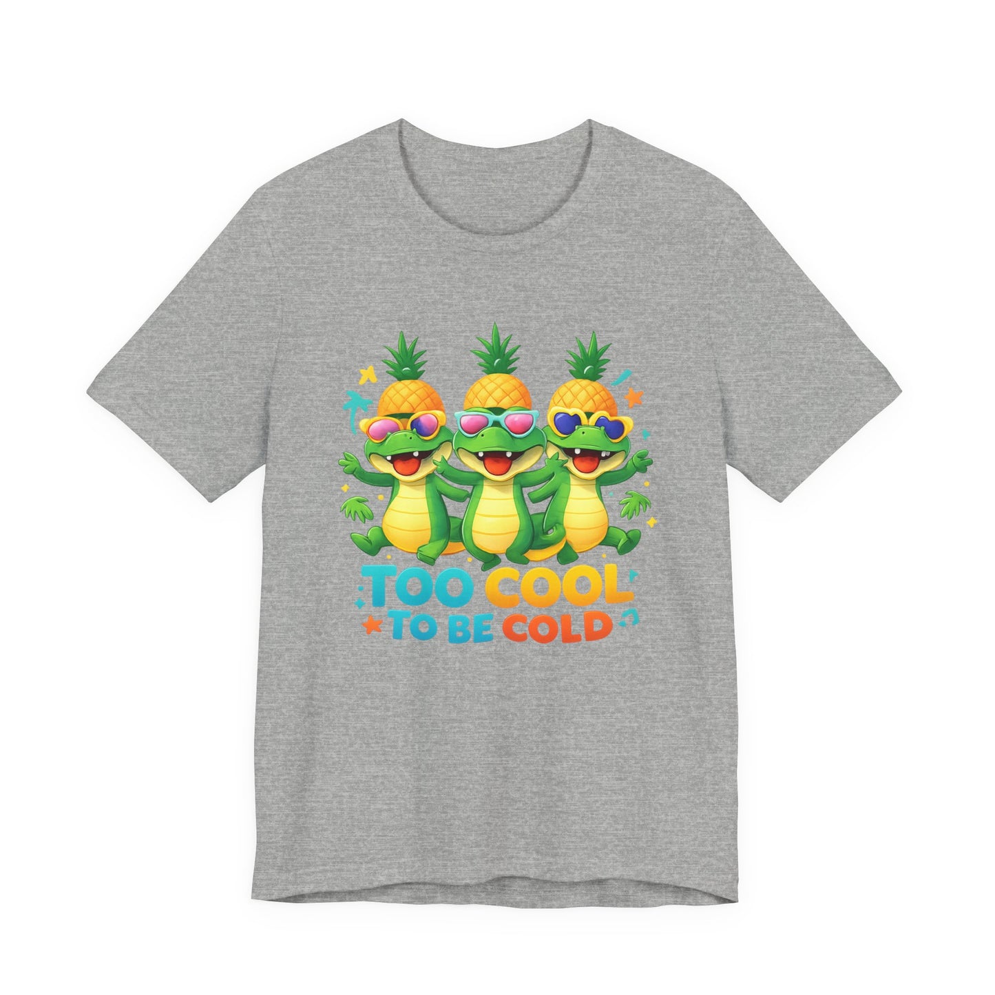 Kids Pineapple Alligator Tee — "Too Cool to Be Cold" Summer Graphic T-Shirt
