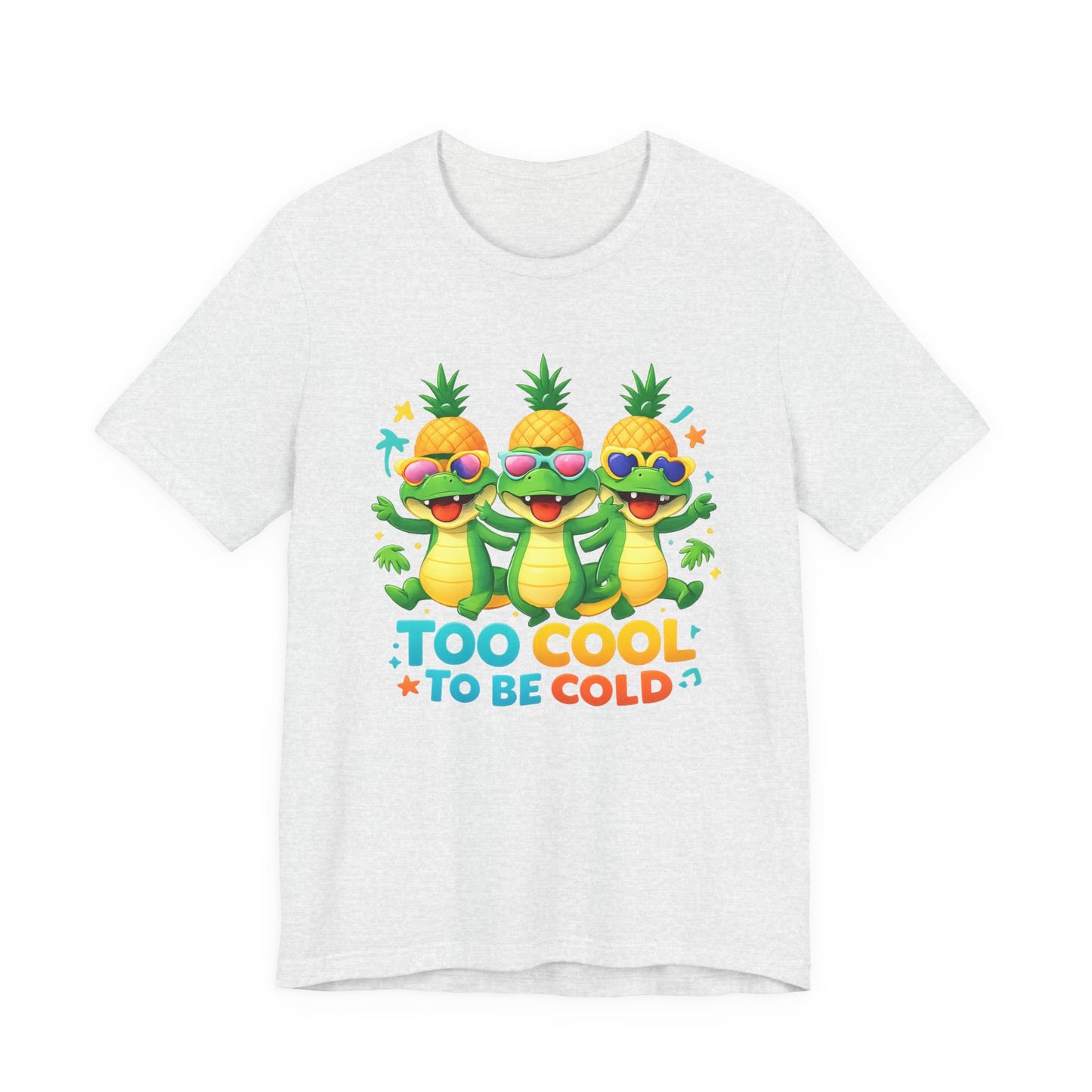 Kids Pineapple Alligator Tee — "Too Cool to Be Cold" Summer Graphic T-Shirt