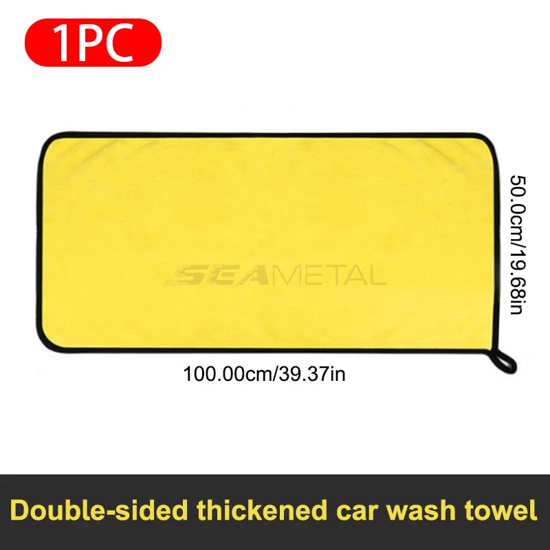 Car Wash Microfiber Towel 30x30/60CM Car Cleaning Drying Cloth Hemming Car Care Cloth Detailing Car Wash Towel