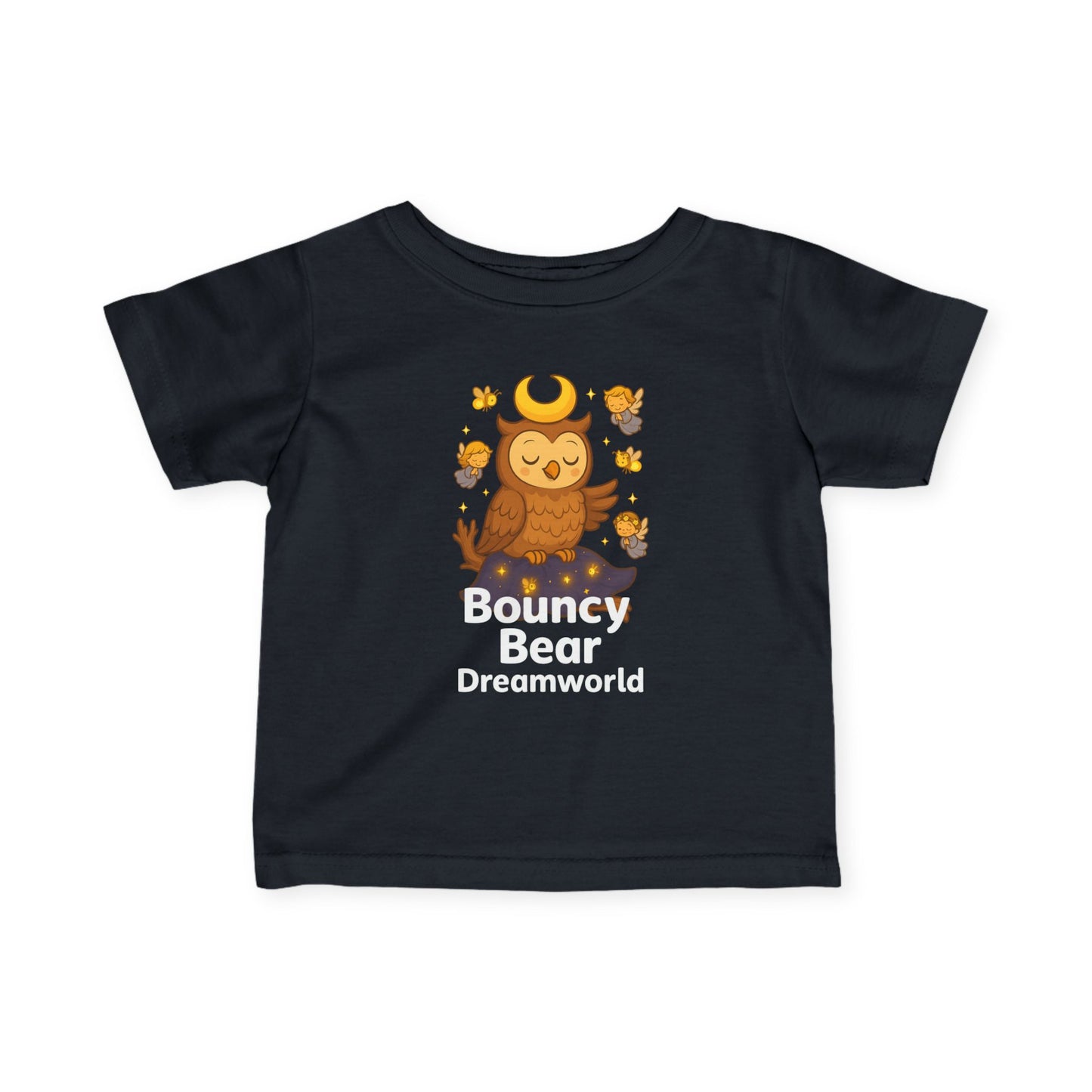 Bouncy Bear Dreamworld Infant Tee, Cute Baby Shirt, Toddler Clothing, Gift for New Parents, Owl Design, Nursery Apparel
