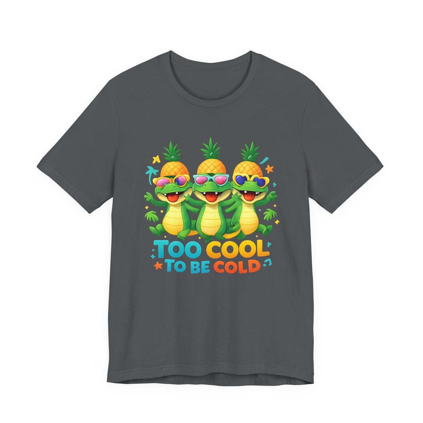 Kids Pineapple Alligator Tee — "Too Cool to Be Cold" Summer Graphic T-Shirt