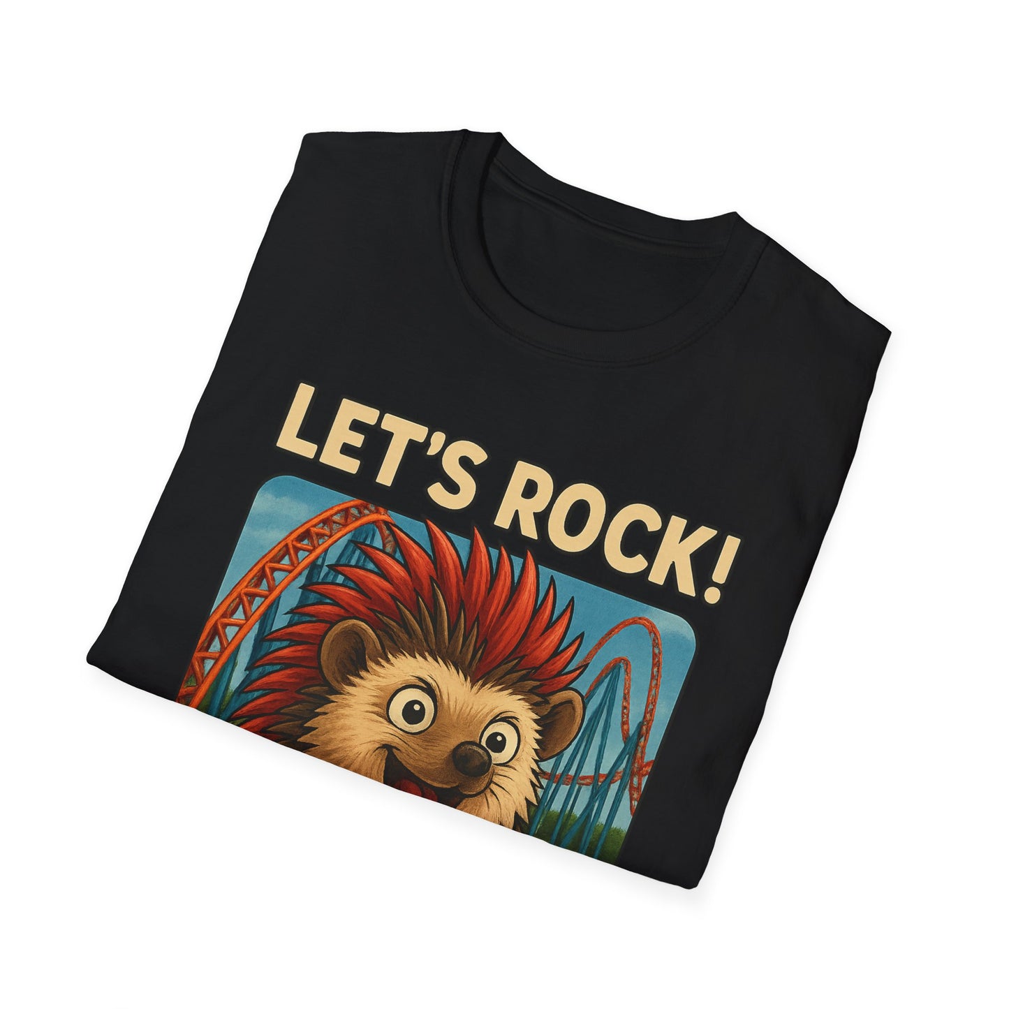 Cute Hedgehog Roller Coaster T-Shirt, Fun Gift, Animal Lover Apparel, Family Trip Shirt, Cute Graphic Tee