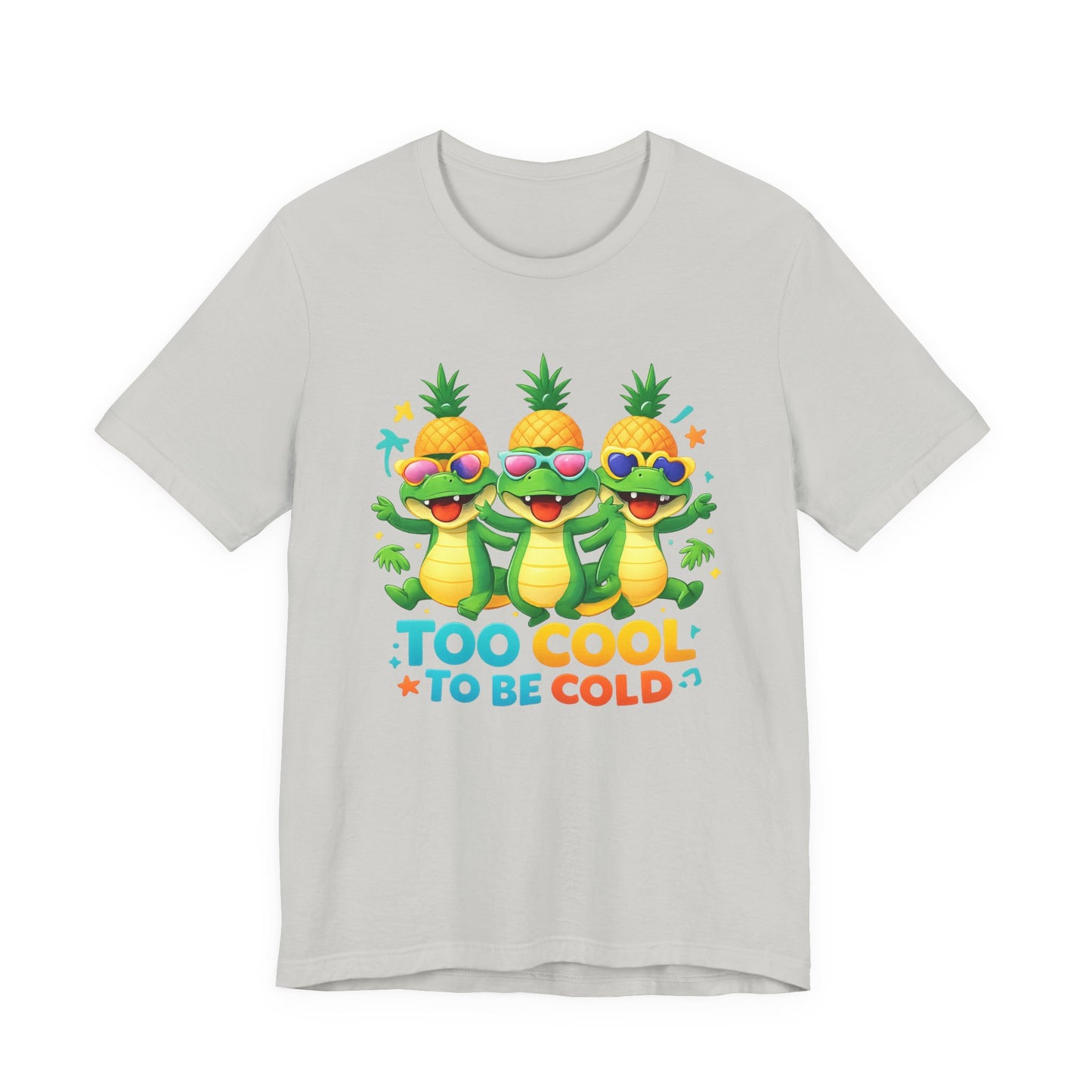 Kids Pineapple Alligator Tee — "Too Cool to Be Cold" Summer Graphic T-Shirt