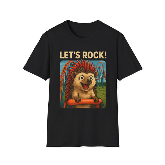 Cute Hedgehog Roller Coaster T-Shirt, Fun Gift, Animal Lover Apparel, Family Trip Shirt, Cute Graphic Tee