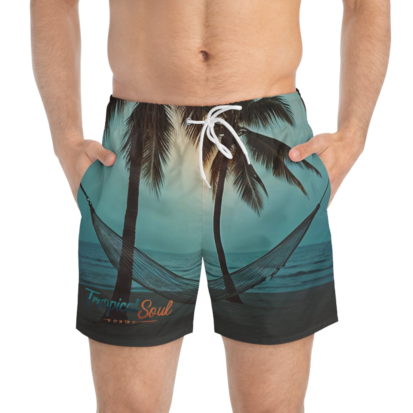 Swim Trunks (AOP). Tropical soul