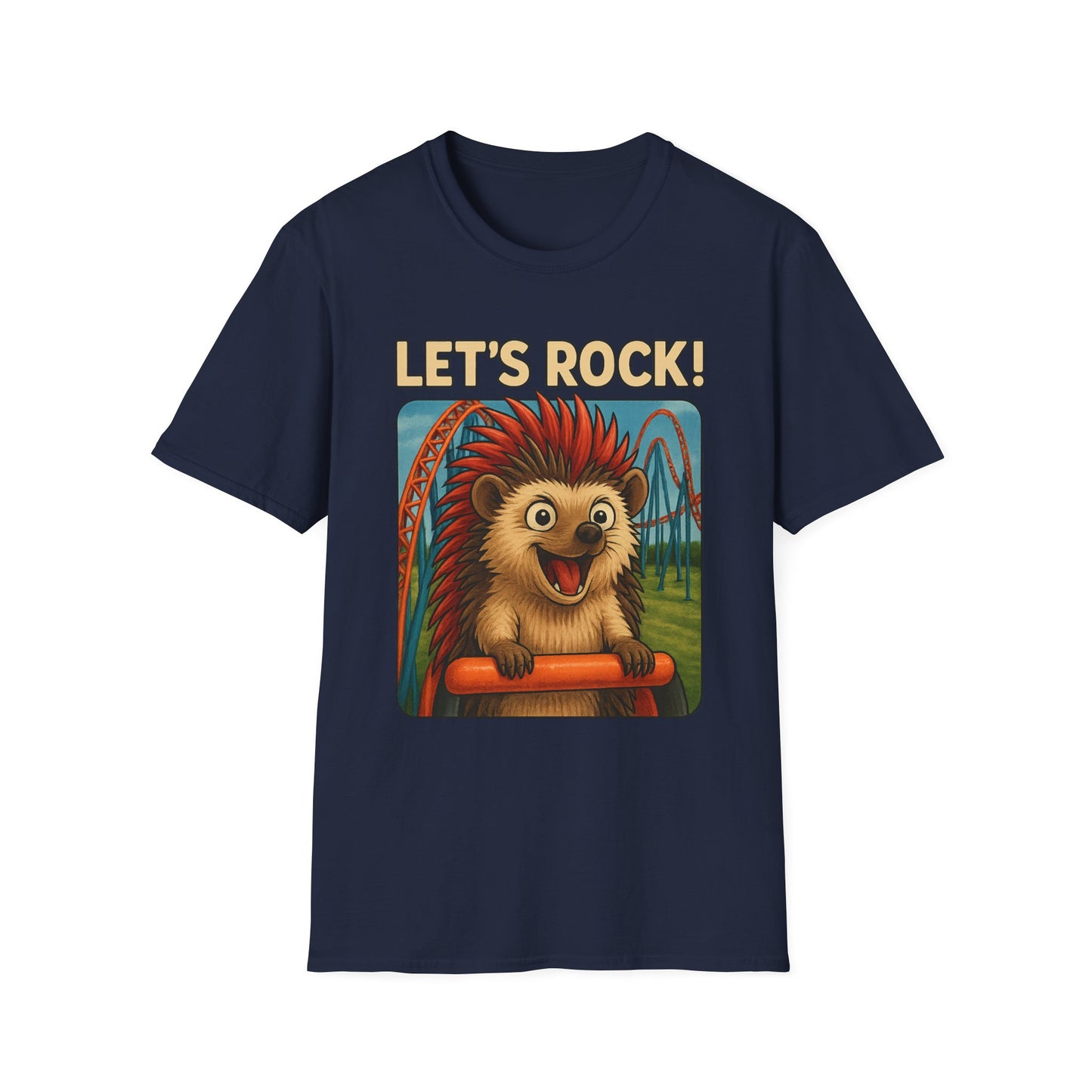 Cute Hedgehog Roller Coaster T-Shirt, Fun Gift, Animal Lover Apparel, Family Trip Shirt, Cute Graphic Tee