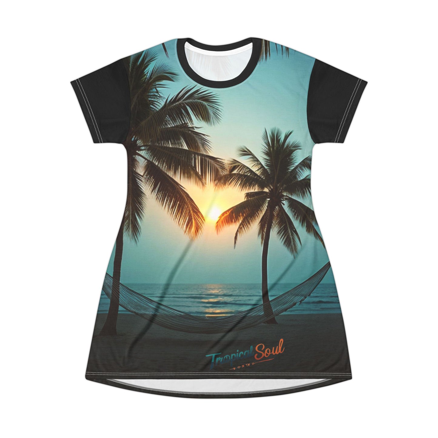 T-Shirt Dress (AOP). Tropical soul