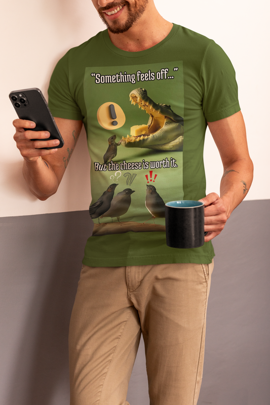 Cheesy Humor Tee — Funny Unisex Short Sleeve Shirt for Laughs, Casual Wear, Gifts, and Parties