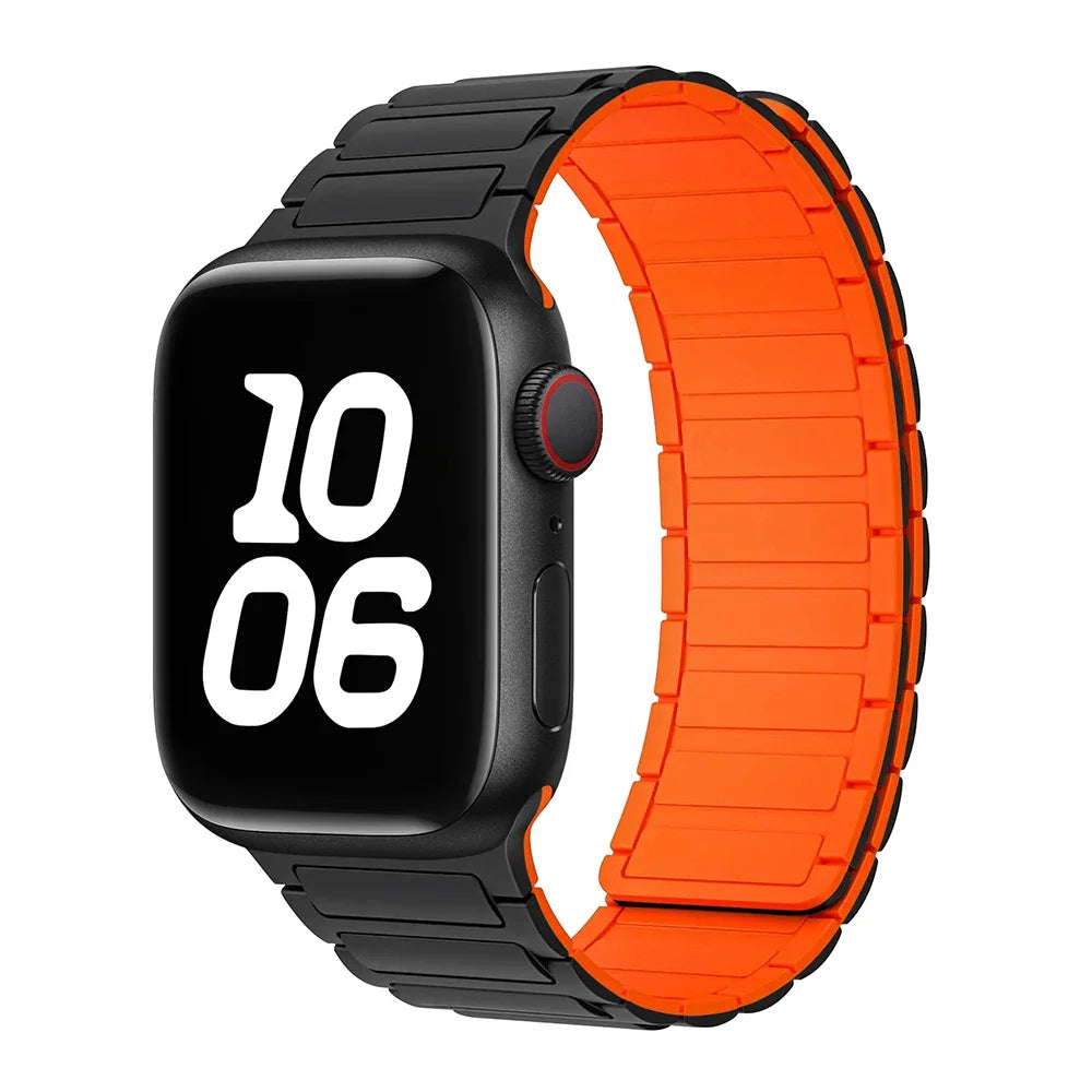 Silicone Strap for Apple Watch 46mm 42mm 49mm 44mm 40mm 45mm 41mm Magnetic Band for IWatch Ultra 2 Series 10 9 8 7 6 SE 5 4 3