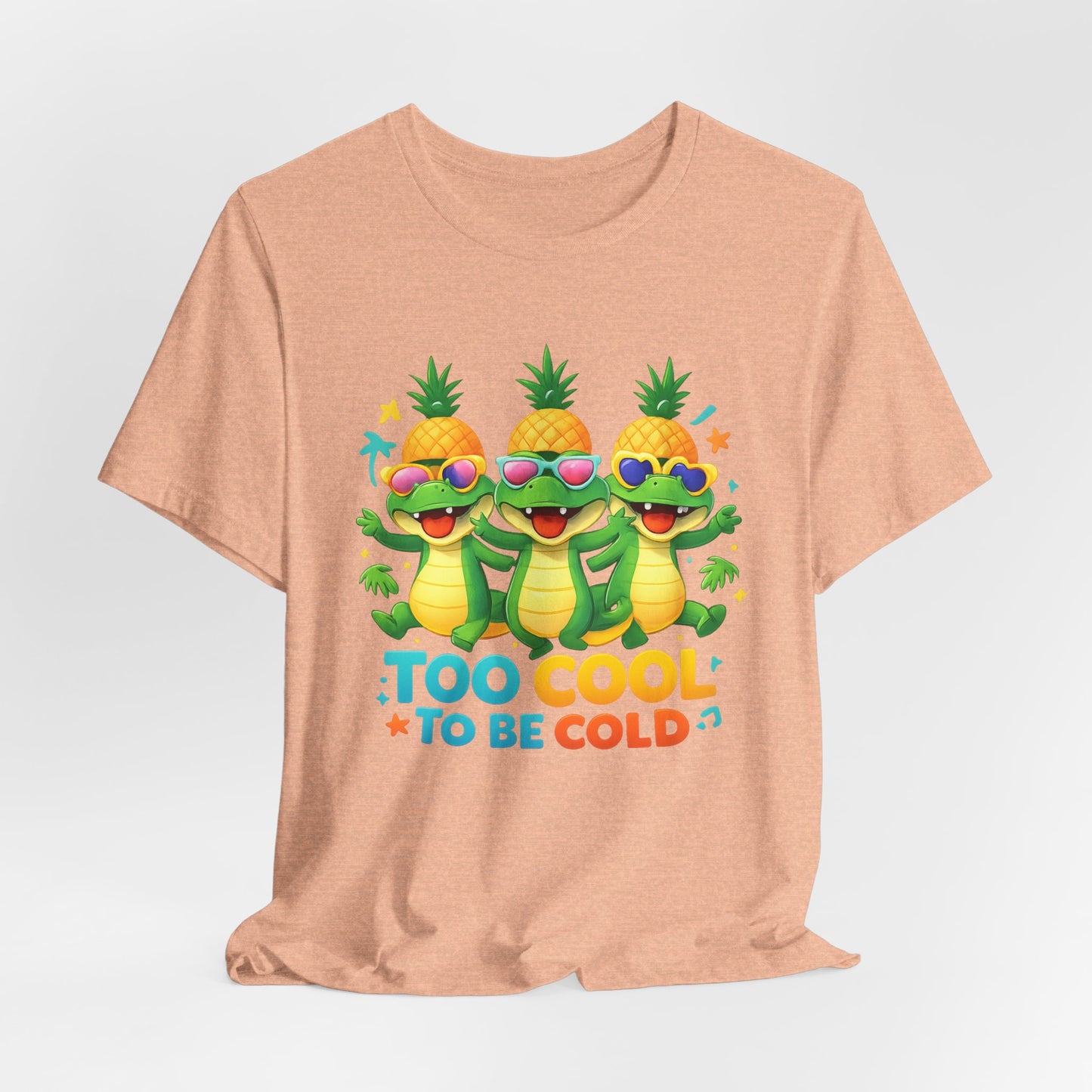 Kids Pineapple Alligator Tee — "Too Cool to Be Cold" Summer Graphic T-Shirt