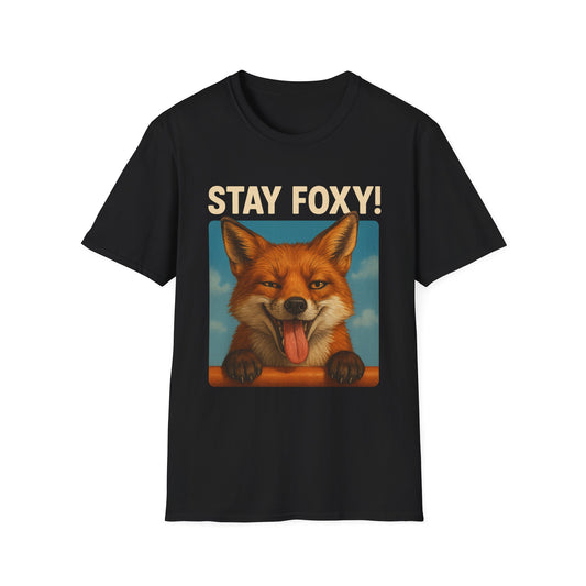Stay Foxy Unisex Softstyle T-Shirt | Cute Fox Graphic Tee | Trendy Casual Wear | Gift for Animal Lovers | Fun Everyday Tee