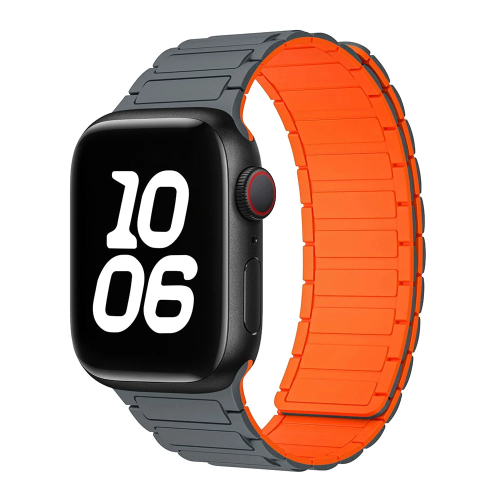 Magnetic Loop For Apple Watch Bands 44mm 40mm 49mm 45mm 41mm 38mm Silicone Bracelet iWatch Series11 10 9 8 7 6 Se ultra 3 strap