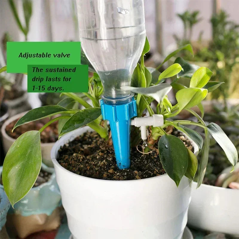 12PCS Garden Automatic Watering System Flower Plants Self Watering Drip Irrigation System Adjustable Auto Water Dripper Device