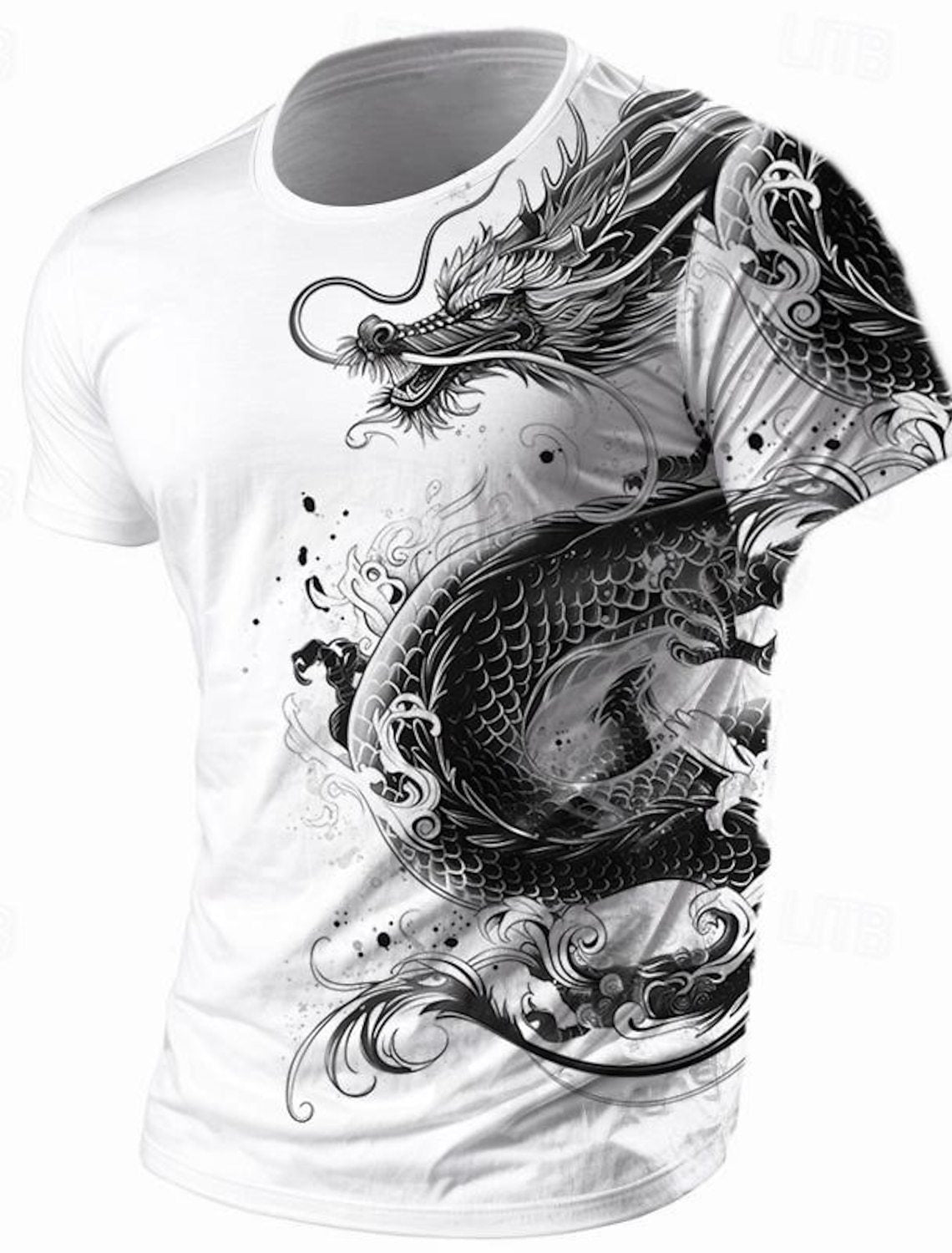 Men's Animal Dragon Pattern Retro Casual 3D Printed T-shirt
