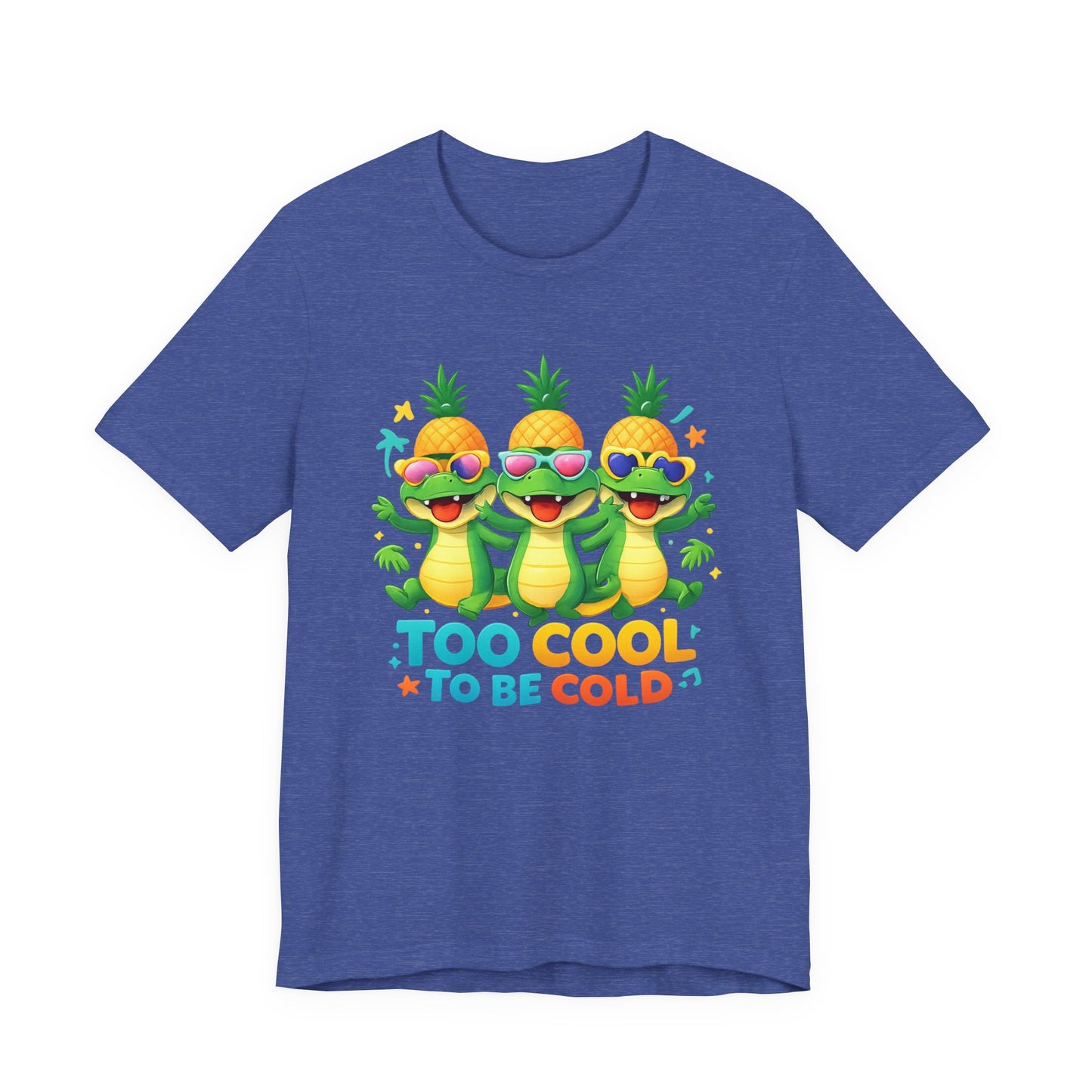 Kids Pineapple Alligator Tee — "Too Cool to Be Cold" Summer Graphic T-Shirt