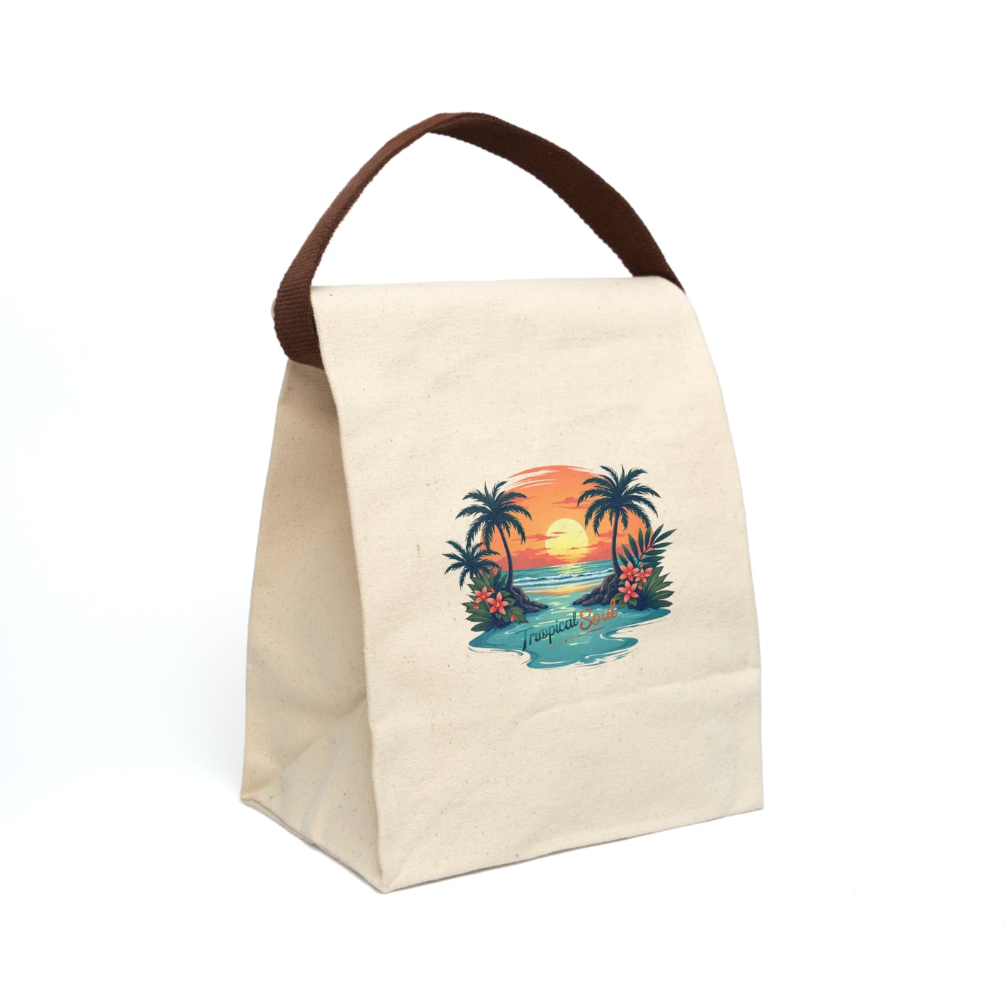 Tropical Canvas Lunch Bag With Strap. Tropical soul