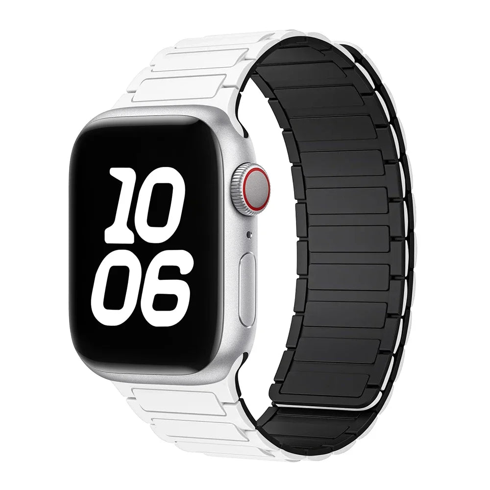 Silicone Strap for Apple Watch 46mm 42mm 49mm 44mm 40mm 45mm 41mm Magnetic Band for IWatch Ultra 2 Series 10 9 8 7 6 SE 5 4 3