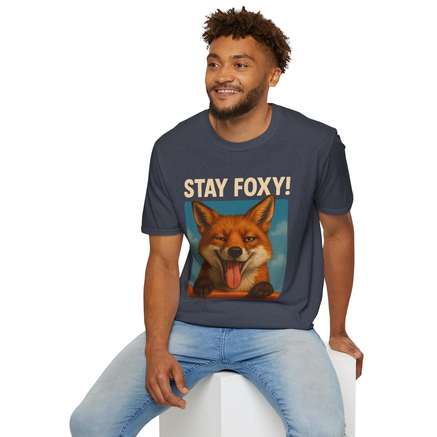 Stay Foxy Unisex Softstyle T-Shirt | Cute Fox Graphic Tee | Trendy Casual Wear | Gift for Animal Lovers | Fun Everyday Tee