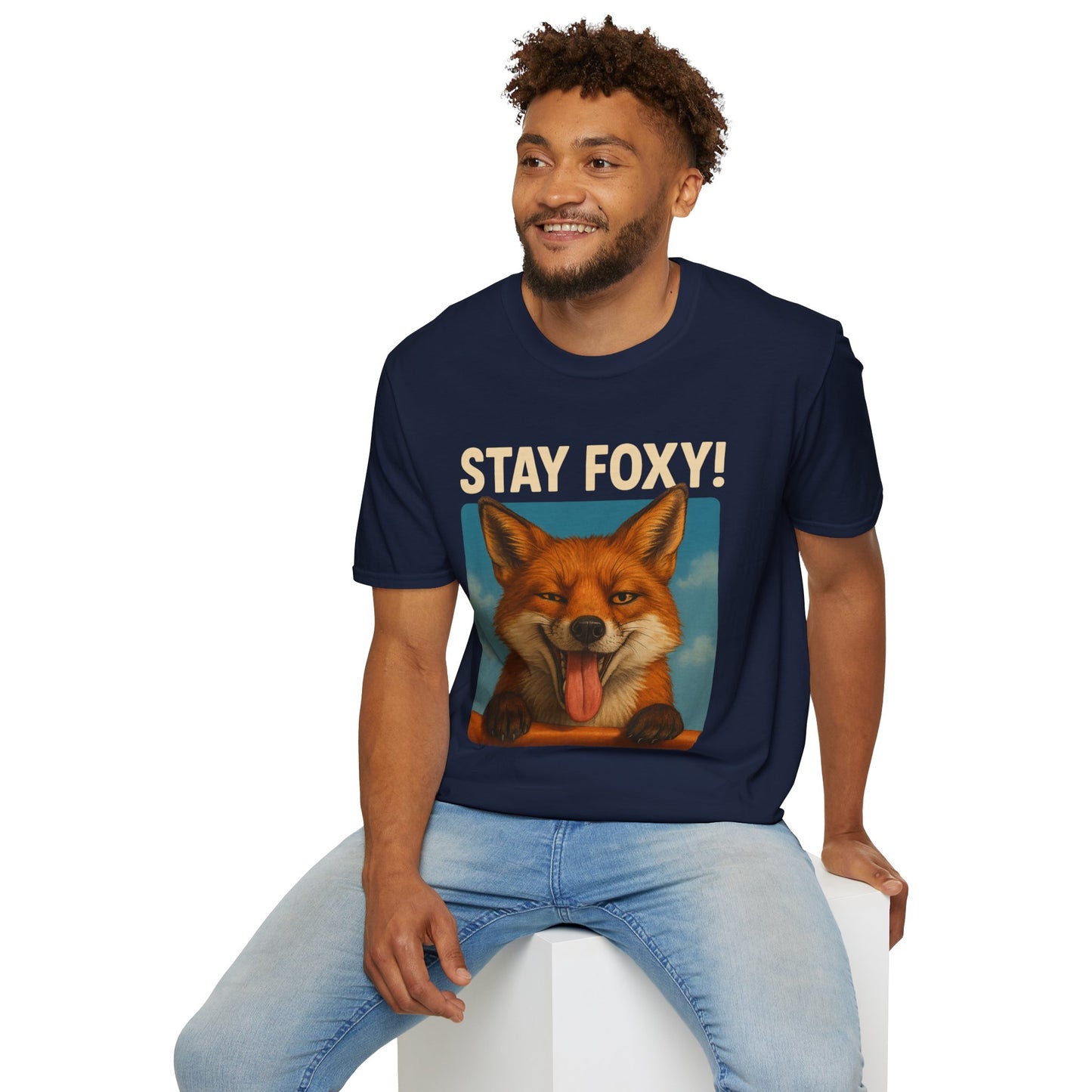 Stay Foxy Unisex Softstyle T-Shirt | Cute Fox Graphic Tee | Trendy Casual Wear | Gift for Animal Lovers | Fun Everyday Tee