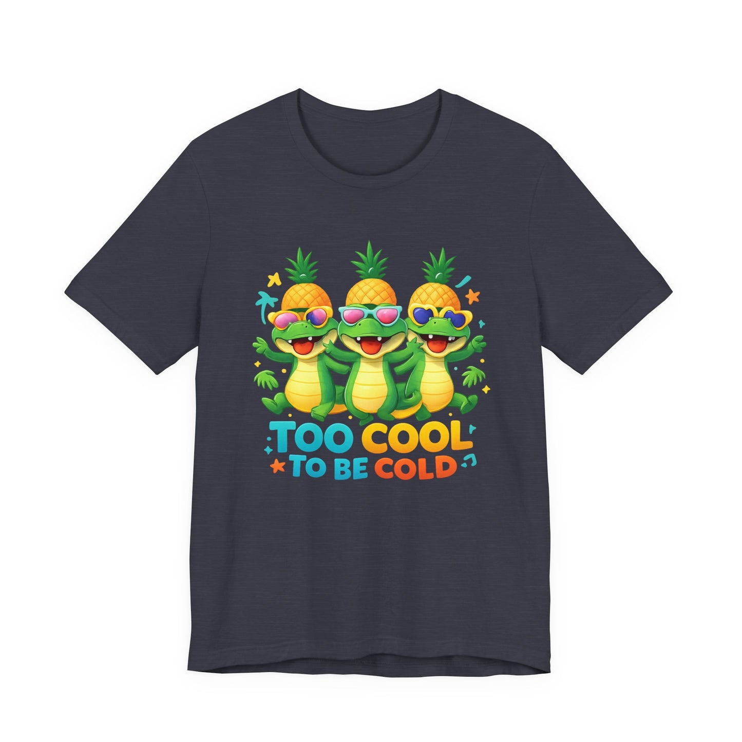 Kids Pineapple Alligator Tee — "Too Cool to Be Cold" Summer Graphic T-Shirt