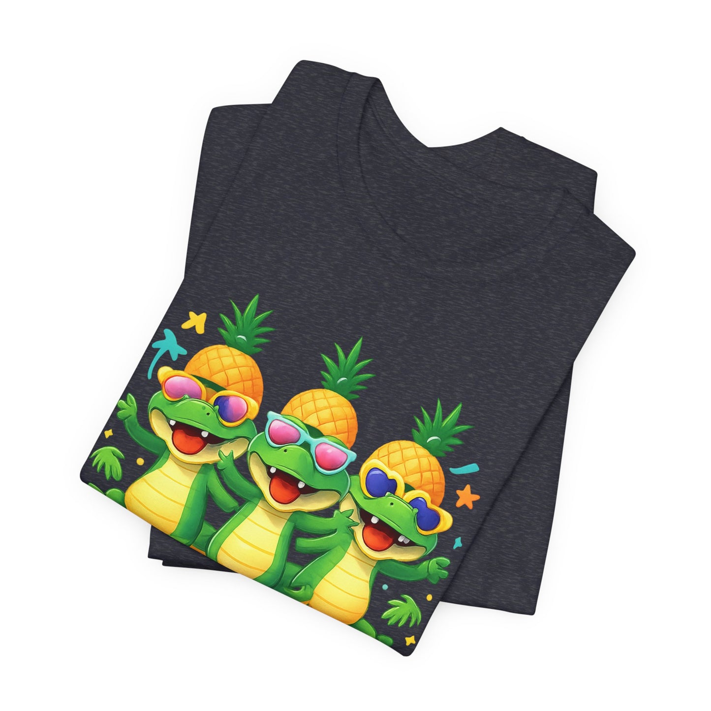 Kids Pineapple Alligator Tee — "Too Cool to Be Cold" Summer Graphic T-Shirt